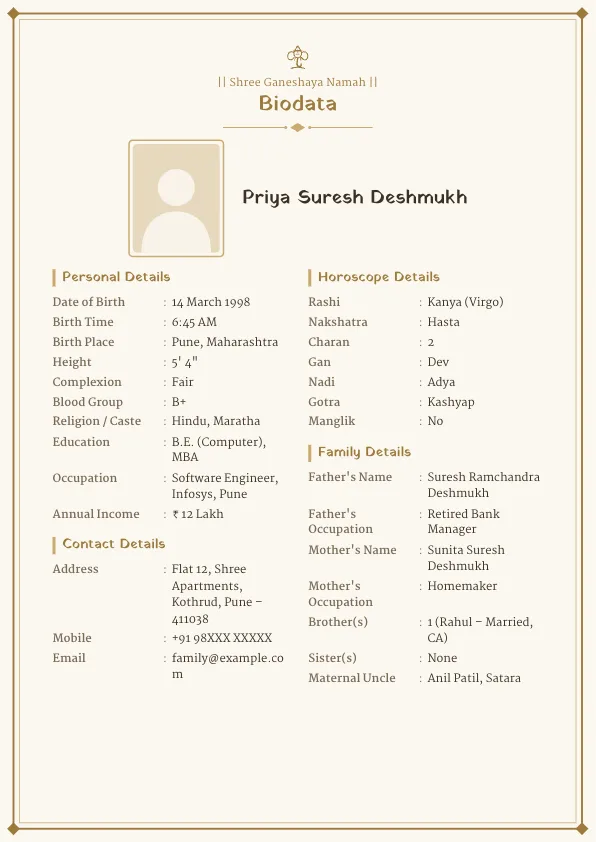Champagne Duo – marriage biodata format with photo